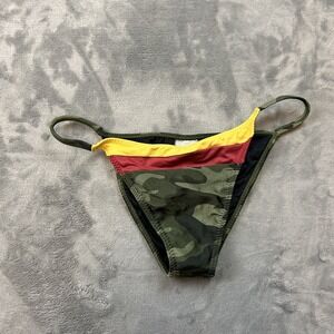 Triya Bikini Bottom Womens Large Camo Brazilian Swim Bathing Suit Brazil